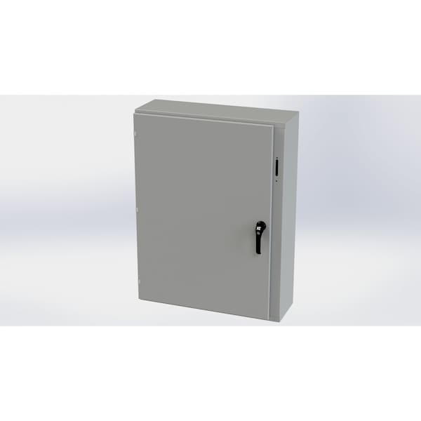 3 Point Latch with Padlock Handle Electrical Enclosures, 42 in H, 10 in D, 31.38 in W, Carbon Steel